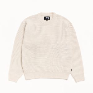 WAFFLE KNIT CASHMERE CREW