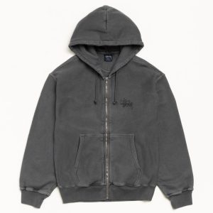 BASIC STÜSSY ZIP HOODIE PIGMENT DYED